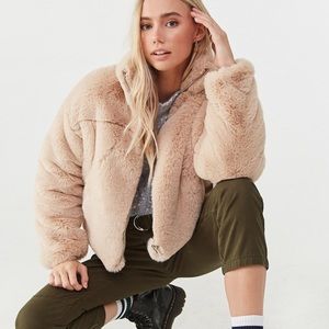 Forever 21 Taupe Faux Fur Coat